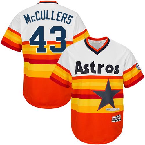 Astros #43 Lance McCullers White/Orange Flexbase Authentic Collection Cooperstown Stitched MLB Jersey